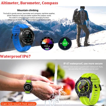 ŠIAURĖS KRAŠTO GPS Smart Watch Vyrų Širdies ritmas, Kraujo Spaudimo Monitorius IP67 atsparus Vandeniui Aukštimatis, Barometras, Kompasas, Orų Smartwatch